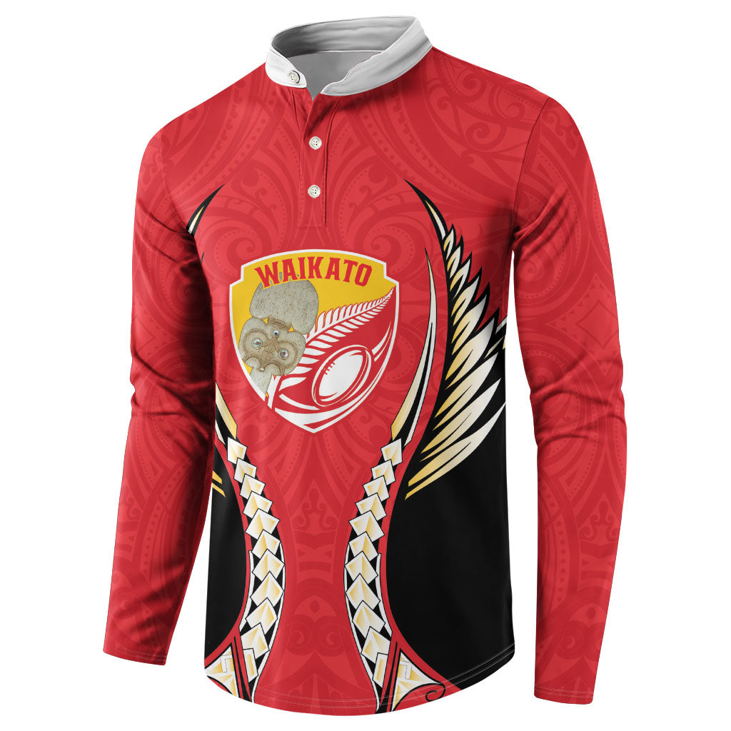 Waikato 2026 Rugby Custom Button Sweatshirt NZ Maori Silver Fern LT14 - Polynesian Pride