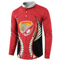 Waikato 2026 Rugby Custom Button Sweatshirt NZ Maori Silver Fern LT14 - Polynesian Pride
