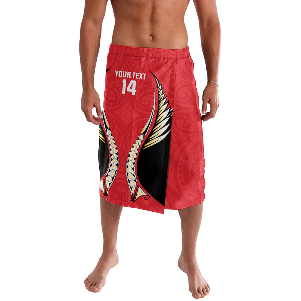 Waikato 2026 Rugby Custom Lavalava NZ Maori Silver Fern LT14 Red - Polynesian Pride