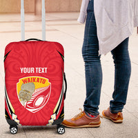 Waikato 2026 Rugby Custom Luggage Cover NZ Maori Silver Fern LT14 Red - Polynesian Pride