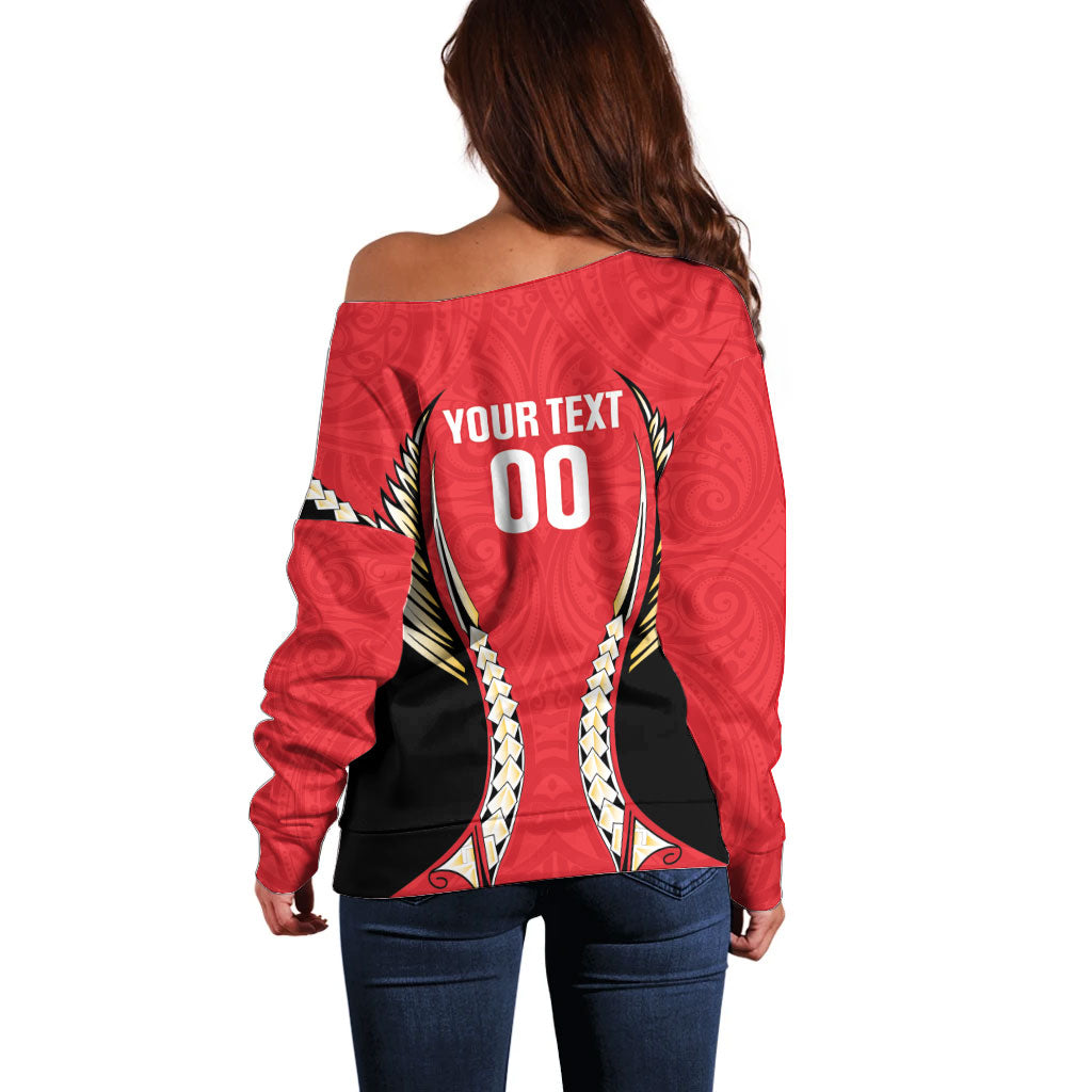 Waikato 2026 Rugby Custom Off Shoulder Sweater NZ Maori Silver Fern LT14 - Polynesian Pride