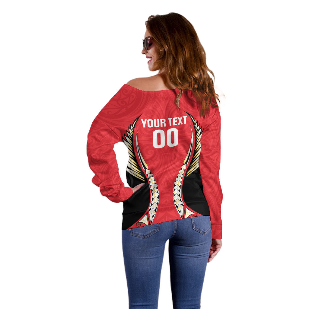 Waikato 2026 Rugby Custom Off Shoulder Sweater NZ Maori Silver Fern LT14 - Polynesian Pride
