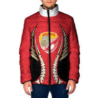 Waikato 2026 Rugby Custom Padded Jacket NZ Maori Silver Fern LT14 Men Red - Polynesian Pride