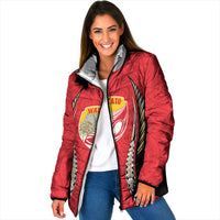 Waikato 2026 Rugby Custom Padded Jacket NZ Maori Silver Fern LT14 Women Red - Polynesian Pride