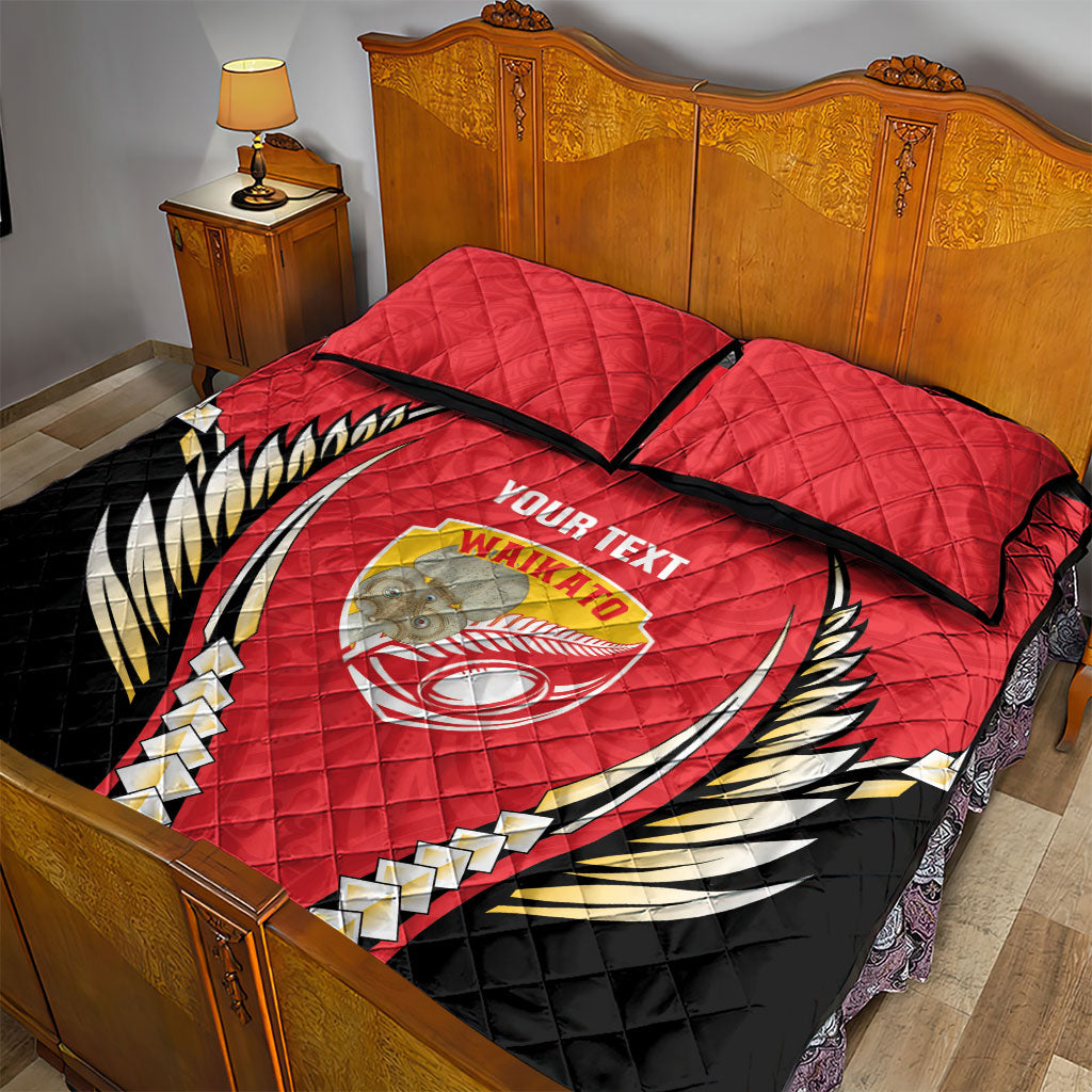 Waikato 2026 Rugby Custom Quilt Bed Set NZ Maori Silver Fern LT14 - Polynesian Pride