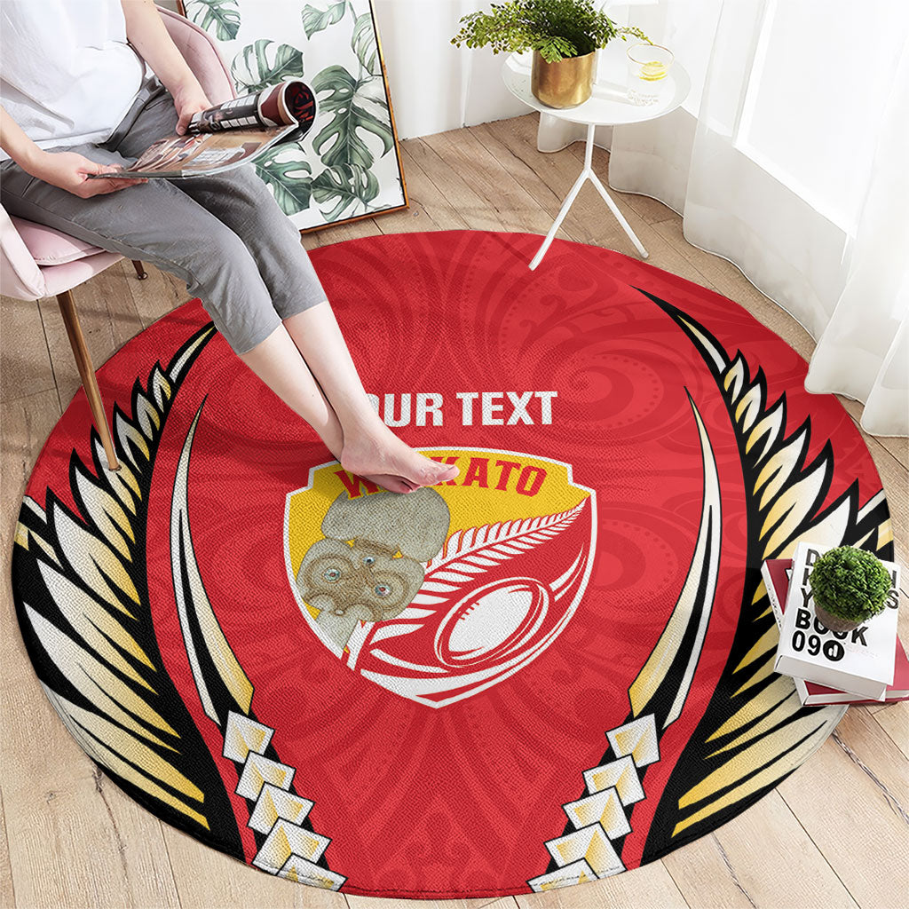 Waikato 2026 Rugby Custom Round Carpet NZ Maori Silver Fern LT14 - Polynesian Pride