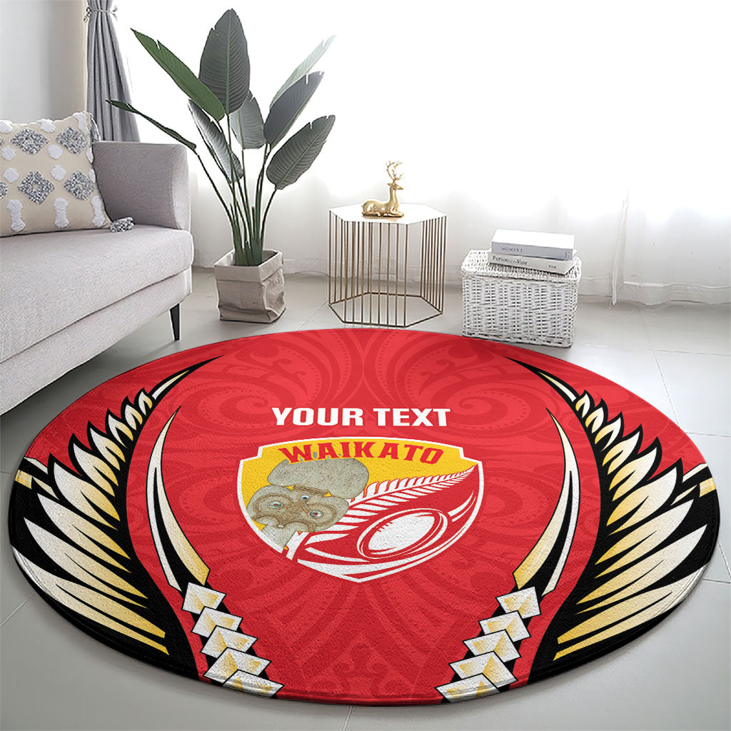 Waikato 2026 Rugby Custom Round Carpet NZ Maori Silver Fern LT14 - Polynesian Pride