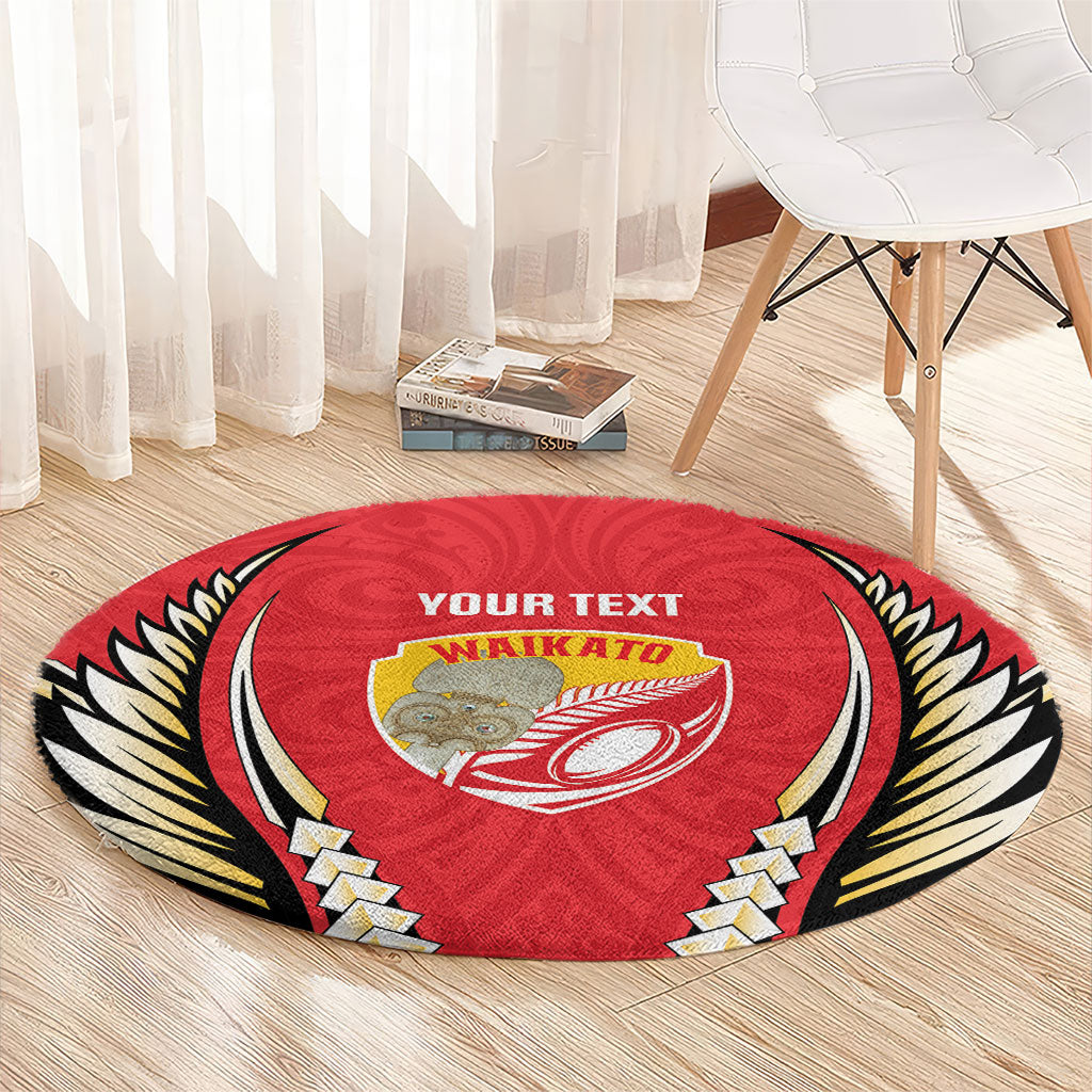 Waikato 2026 Rugby Custom Round Carpet NZ Maori Silver Fern LT14 - Polynesian Pride