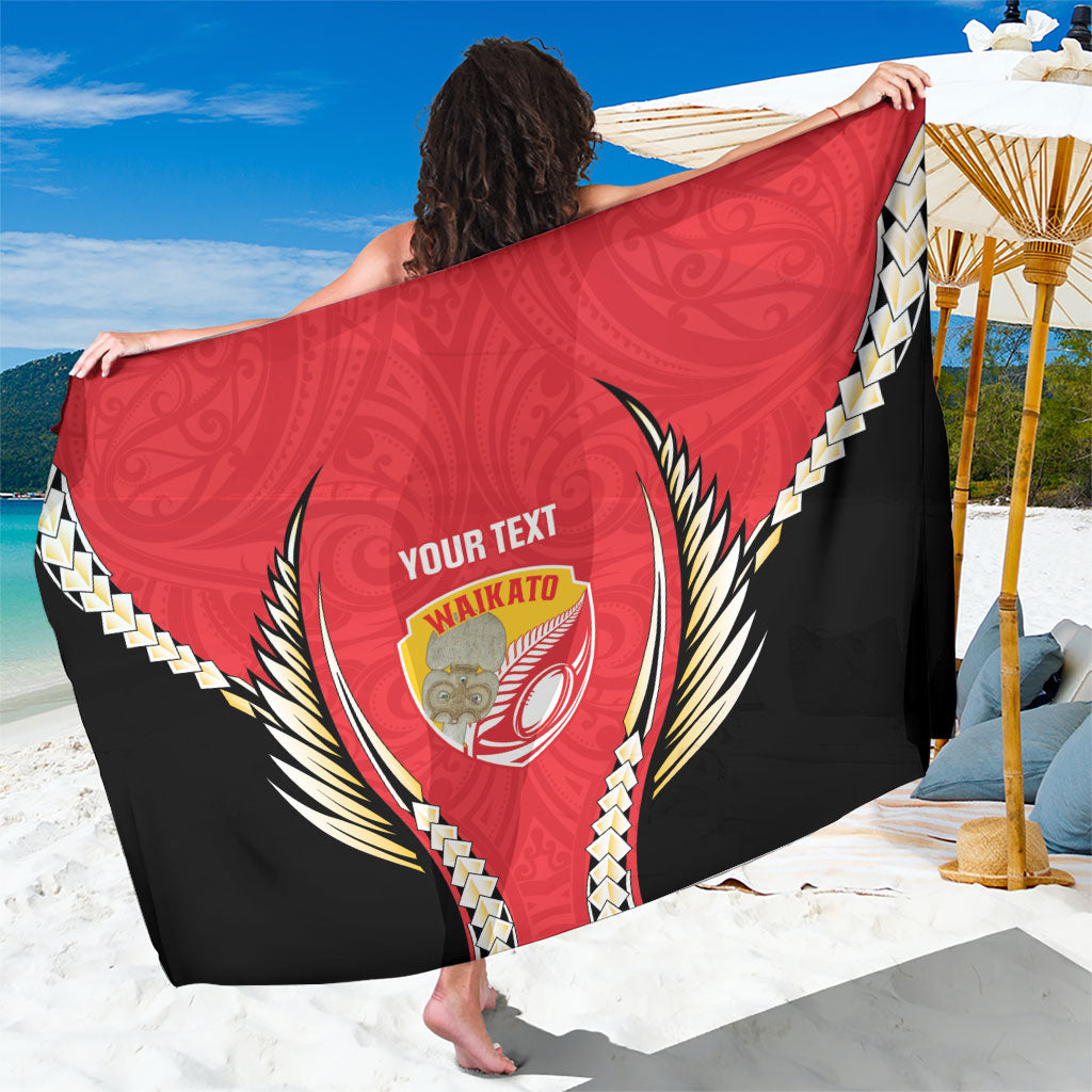 Waikato 2026 Rugby Custom Sarong NZ Maori Silver Fern LT14 One Size 44 x 66 inches Red - Polynesian Pride