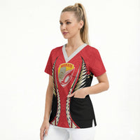 Waikato 2026 Rugby Custom Scrub Top NZ Maori Silver Fern LT14 - Polynesian Pride