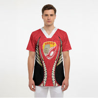 Waikato 2026 Rugby Custom Scrub Top NZ Maori Silver Fern LT14 - Polynesian Pride
