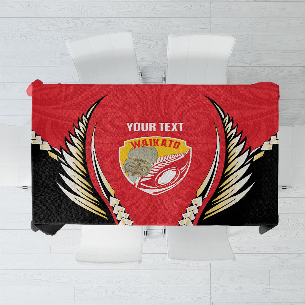 Waikato 2026 Rugby Custom Tablecloth NZ Maori Silver Fern LT14 Red - Polynesian Pride