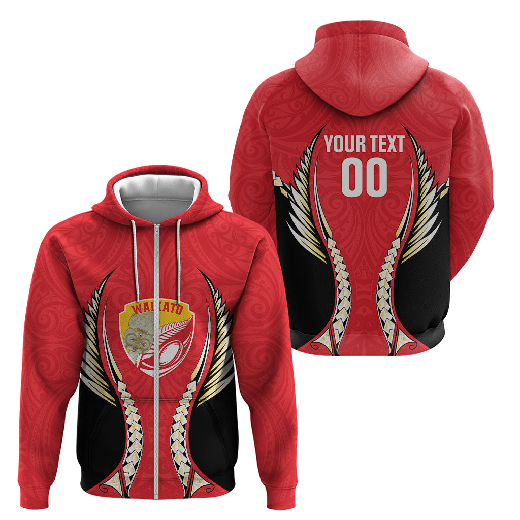 Waikato 2026 Rugby Custom Zip Hoodie NZ Maori Silver Fern LT14 - Polynesian Pride