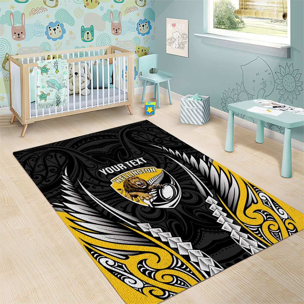 Wellington 2026 Rugby Custom Area Rug NZ Maori Silver Fern LT14 - Polynesian Pride