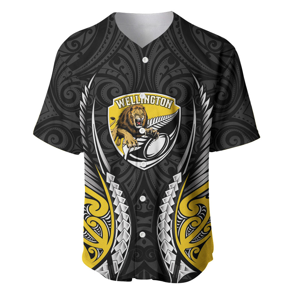 Wellington 2026 Rugby Custom Baseball Jersey NZ Maori Silver Fern LT14 Black - Polynesian Pride