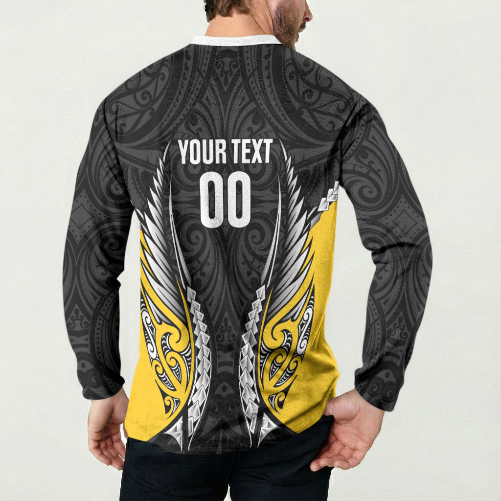 Wellington 2026 Rugby Custom Button Sweatshirt NZ Maori Silver Fern LT14 - Polynesian Pride