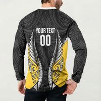 Wellington 2026 Rugby Custom Button Sweatshirt NZ Maori Silver Fern LT14 - Polynesian Pride