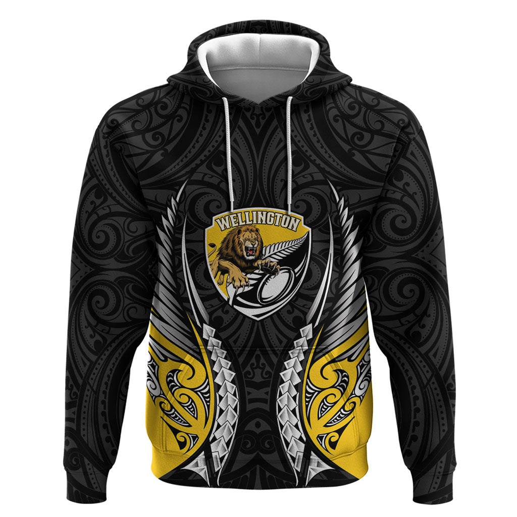 Wellington 2026 Rugby Custom Hoodie NZ Maori Silver Fern LT14 Pullover Hoodie Black - Polynesian Pride