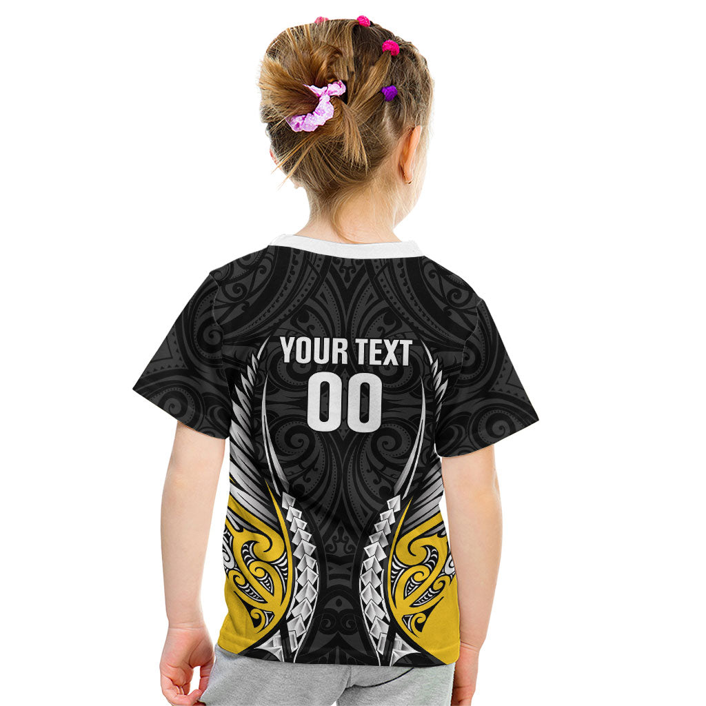 Wellington 2026 Rugby Custom Kid T Shirt NZ Maori Silver Fern LT14 - Polynesian Pride