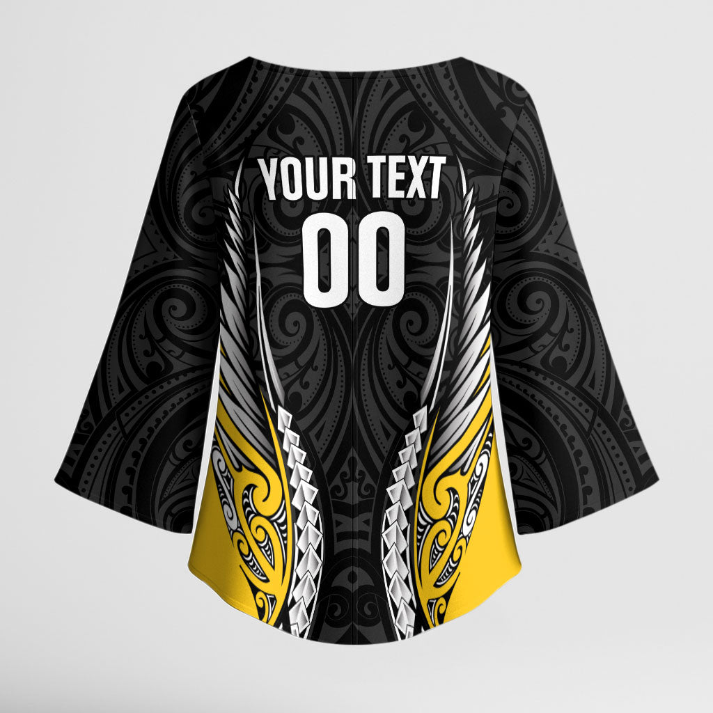 Wellington 2026 Rugby Custom Kimono Sleeve Blouse NZ Maori Silver Fern LT14 - Polynesian Pride