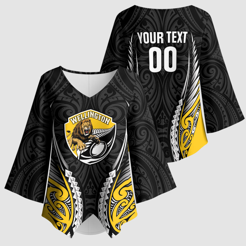 Wellington 2026 Rugby Custom Kimono Sleeve Blouse NZ Maori Silver Fern LT14 - Polynesian Pride