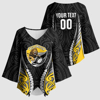 Wellington 2026 Rugby Custom Kimono Sleeve Blouse NZ Maori Silver Fern LT14 - Polynesian Pride