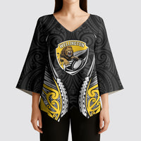 Wellington 2026 Rugby Custom Kimono Sleeve Blouse NZ Maori Silver Fern LT14 - Polynesian Pride