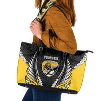 Wellington 2026 Rugby Custom Leather Tote Bag NZ Maori Silver Fern LT14 Black - Polynesian Pride