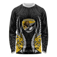 Wellington 2026 Rugby Custom Long Sleeve Shirt NZ Maori Silver Fern LT14 Unisex Black - Polynesian Pride