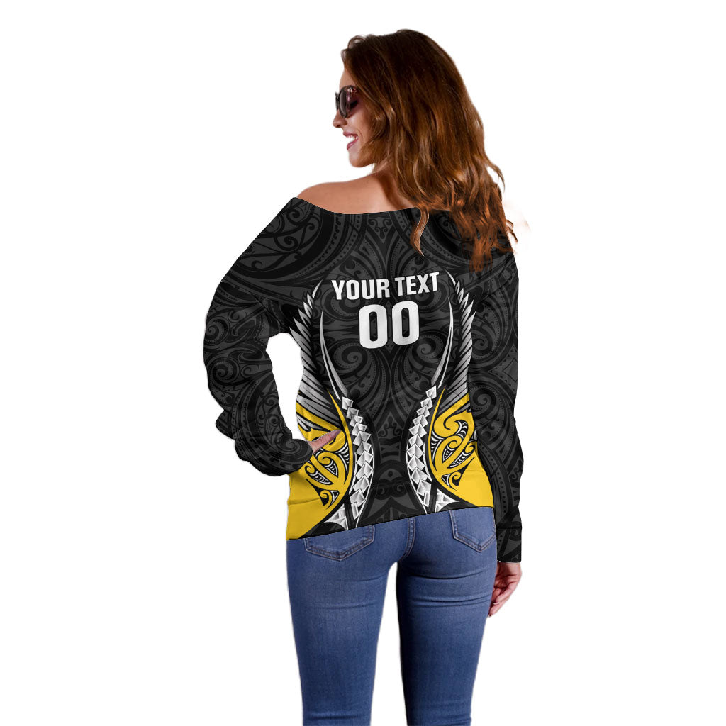 Wellington 2026 Rugby Custom Off Shoulder Sweater NZ Maori Silver Fern LT14 - Polynesian Pride