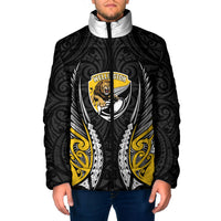 Wellington 2026 Rugby Custom Padded Jacket NZ Maori Silver Fern LT14 Men Black - Polynesian Pride