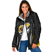 Wellington 2026 Rugby Custom Padded Jacket NZ Maori Silver Fern LT14 Women Black - Polynesian Pride