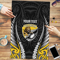 Wellington 2026 Rugby Custom Puzzle NZ Maori Silver Fern LT14 Black - Polynesian Pride