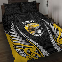 Wellington 2026 Rugby Custom Quilt Bed Set NZ Maori Silver Fern LT14 Black - Polynesian Pride