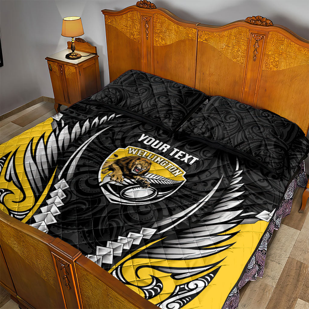 Wellington 2026 Rugby Custom Quilt Bed Set NZ Maori Silver Fern LT14 - Polynesian Pride