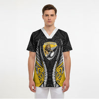 Wellington 2026 Rugby Custom Scrub Top NZ Maori Silver Fern LT14 - Polynesian Pride