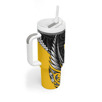 Wellington 2026 Rugby Custom Tumbler With Handle NZ Maori Silver Fern LT14 - Polynesian Pride