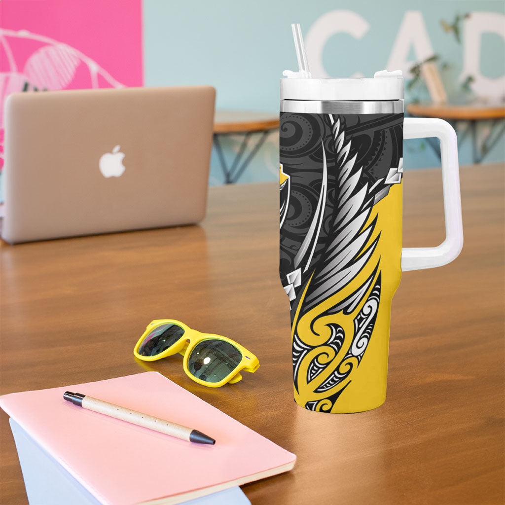 Wellington 2026 Rugby Custom Tumbler With Handle NZ Maori Silver Fern LT14 - Polynesian Pride