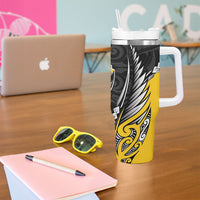 Wellington 2026 Rugby Custom Tumbler With Handle NZ Maori Silver Fern LT14 - Polynesian Pride