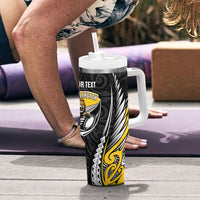 Wellington 2026 Rugby Custom Tumbler With Handle NZ Maori Silver Fern LT14 - Polynesian Pride