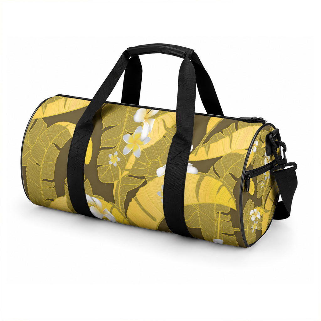 Yellow Banana Leaf Hawaii Duffle Bag Lau Maia Plumeria Tropical Summer Vibes LT14 - Polynesian Pride