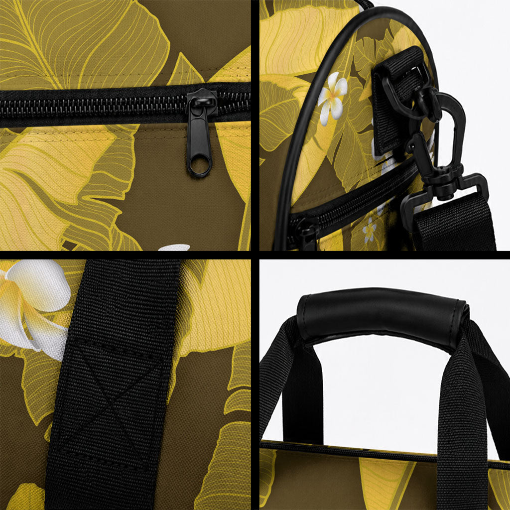 Yellow Banana Leaf Hawaii Duffle Bag Lau Maia Plumeria Tropical Summer Vibes LT14 - Polynesian Pride