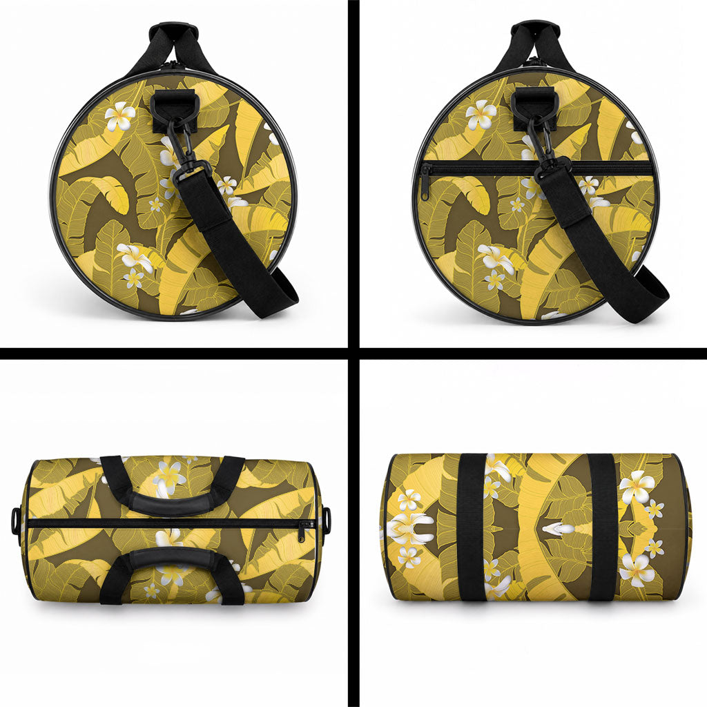 Yellow Banana Leaf Hawaii Duffle Bag Lau Maia Plumeria Tropical Summer Vibes LT14 - Polynesian Pride