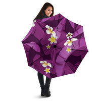 Purple Banana Leaf Hawaii Umbrella Lau Maia Plumeria Tropical Summer Vibes LT14 - Polynesian Pride