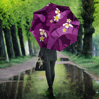 Purple Banana Leaf Hawaii Umbrella Lau Maia Plumeria Tropical Summer Vibes LT14 - Polynesian Pride