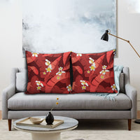 Red Banana Leaf Hawaii Pillow Cover Lau Maia Plumeria Tropical Summer Vibes LT14 - Polynesian Pride