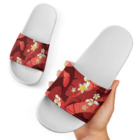 Red Banana Leaf Hawaii Slide Sandals Lau Maia Plumeria Tropical Summer Vibes LT14 - Polynesian Pride