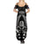 New Zealand Aotearoa Rugby Summer Maxi Dress NZ Tiki With Maori Fern World Cup Black Version LT14 - Polynesian Pride