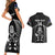 Custom New Zealand Aotearoa Rugby Couples Matching Short Sleeve Bodycon Dress and Hawaiian Shirt NZ Tiki With Maori Fern World Cup Black Version LT14 - Polynesian Pride