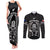 Custom New Zealand Aotearoa Rugby Couples Matching Tank Maxi Dress and Long Sleeve Button Shirts NZ Tiki With Maori Fern World Cup Black Version LT14 Black - Polynesian Pride